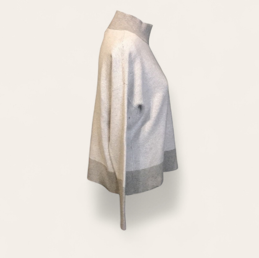 Rachel Zoe Two-Tone Light Gray & Heather Gray Turtleneck Sweater - Picture 5 of 7